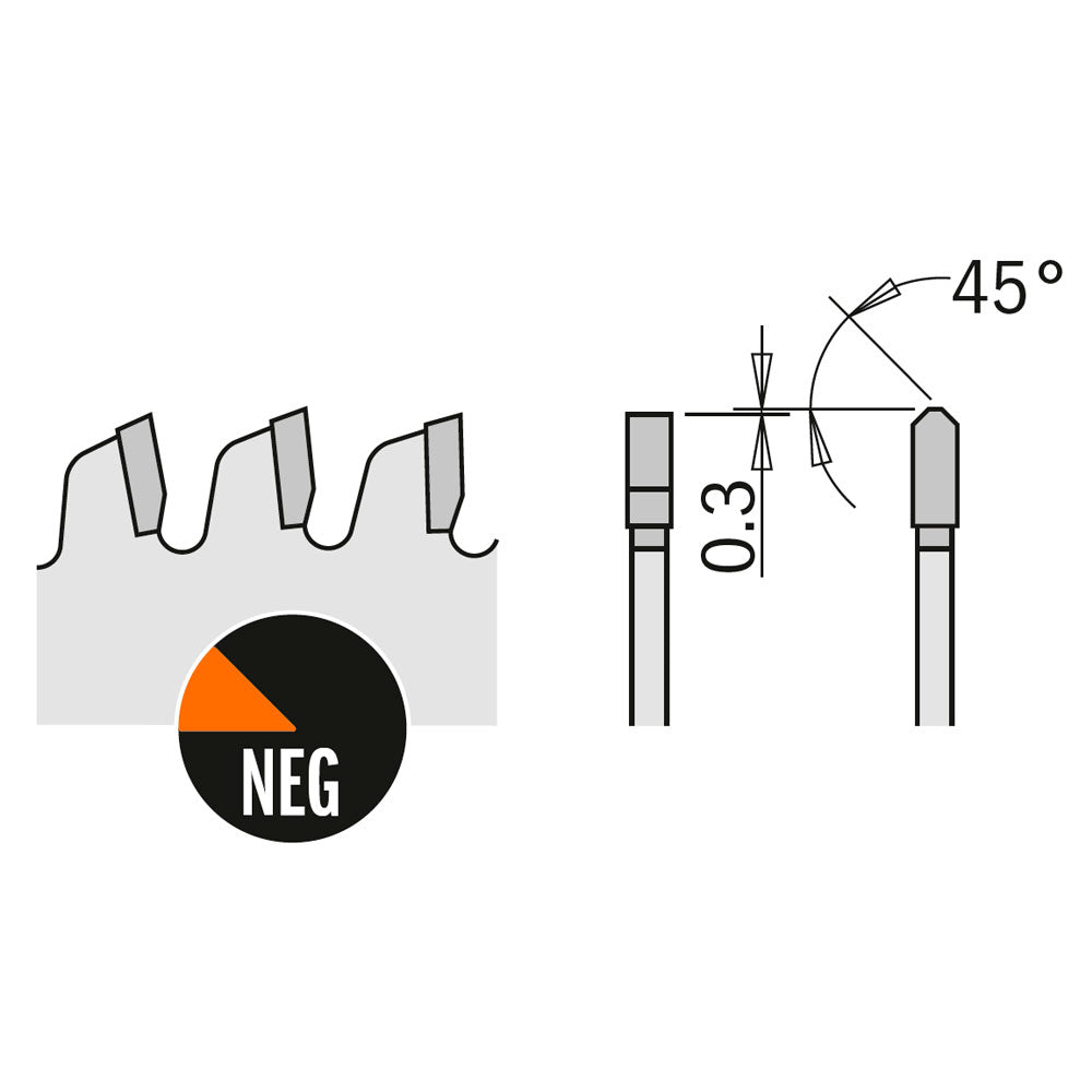 Sågklinga 250mm x 3,2mm x 30mm Z80 NE NEG