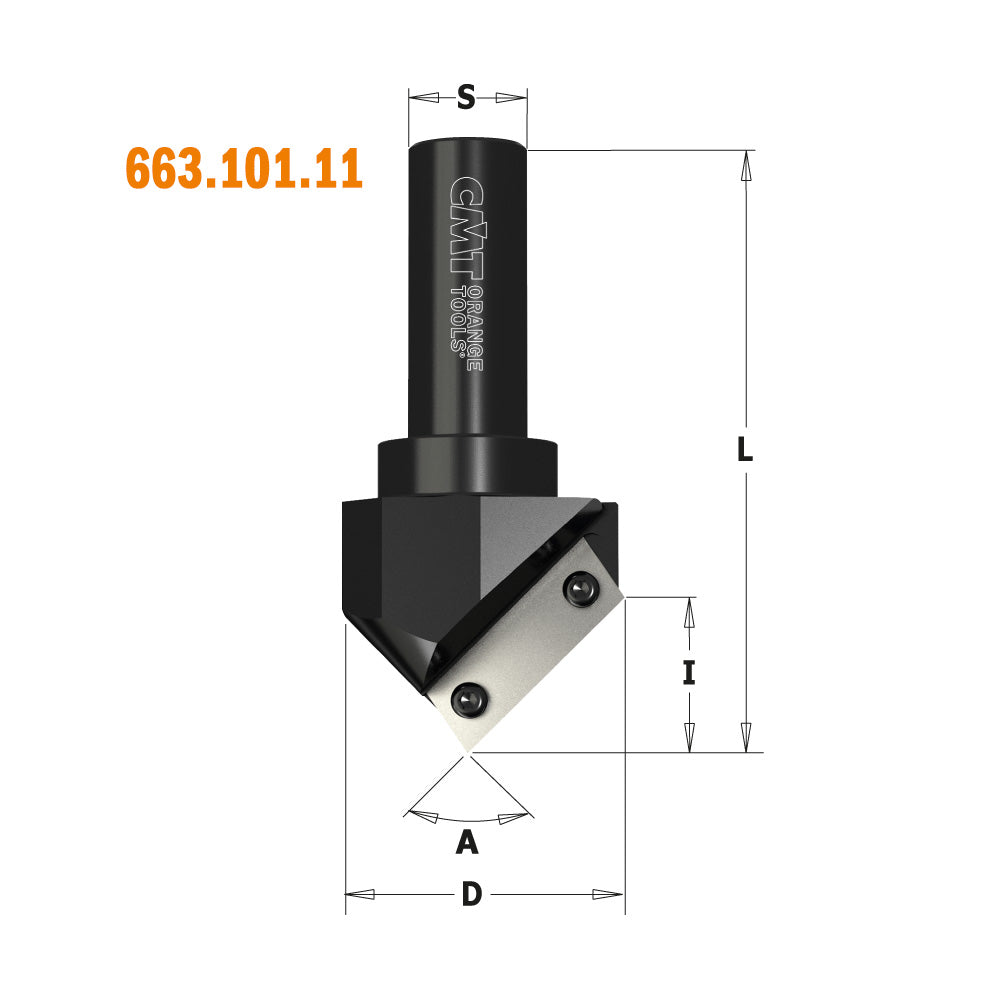 V-Notfräs med Vändskär 52mm x 25mm | 91° | Skaft 20mm K20 | Z1