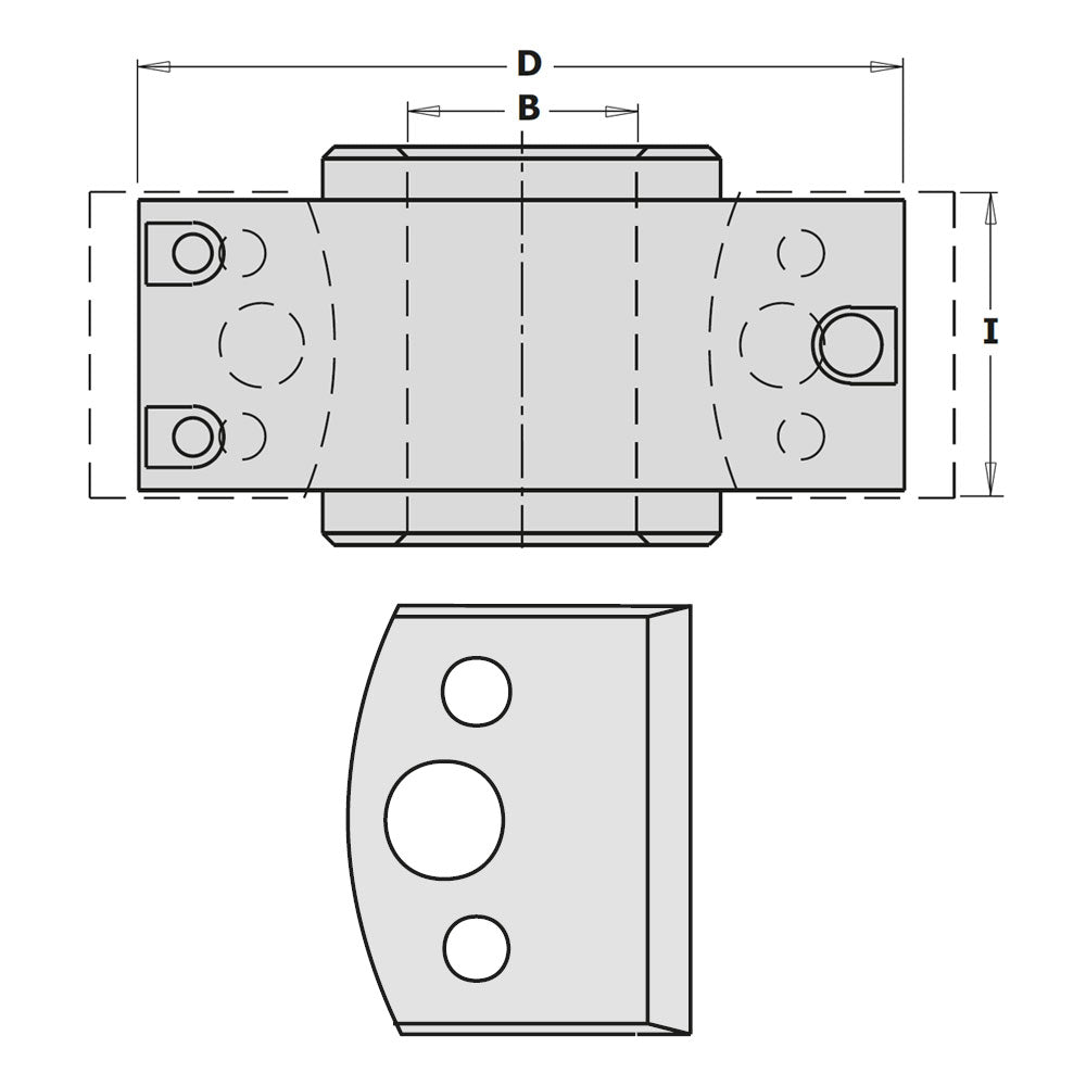 Multiprofil skärhuvud | D100x40x30mm | Z2 | Aluminium