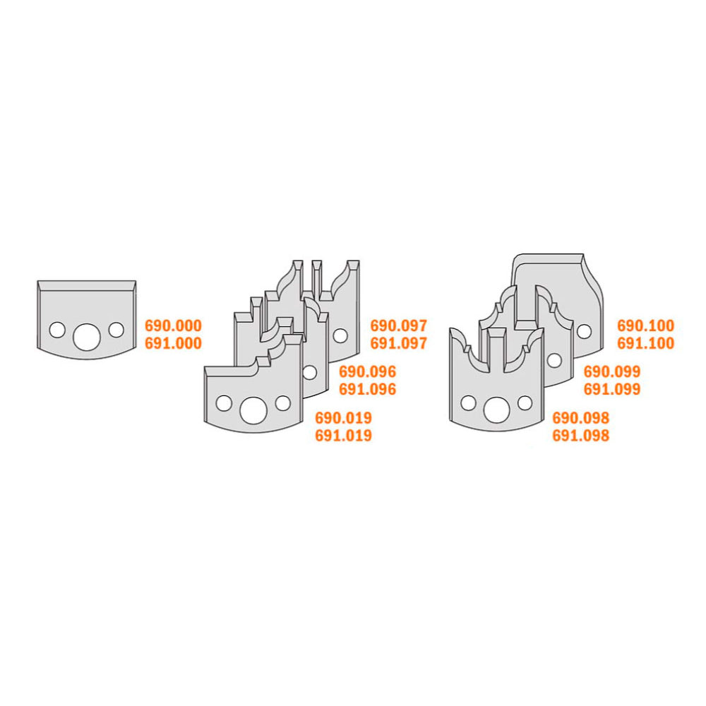 Multiprofilset med 6 Profilstålset och 6 Säkerhetsstålset D100x40x30mm Z2 A