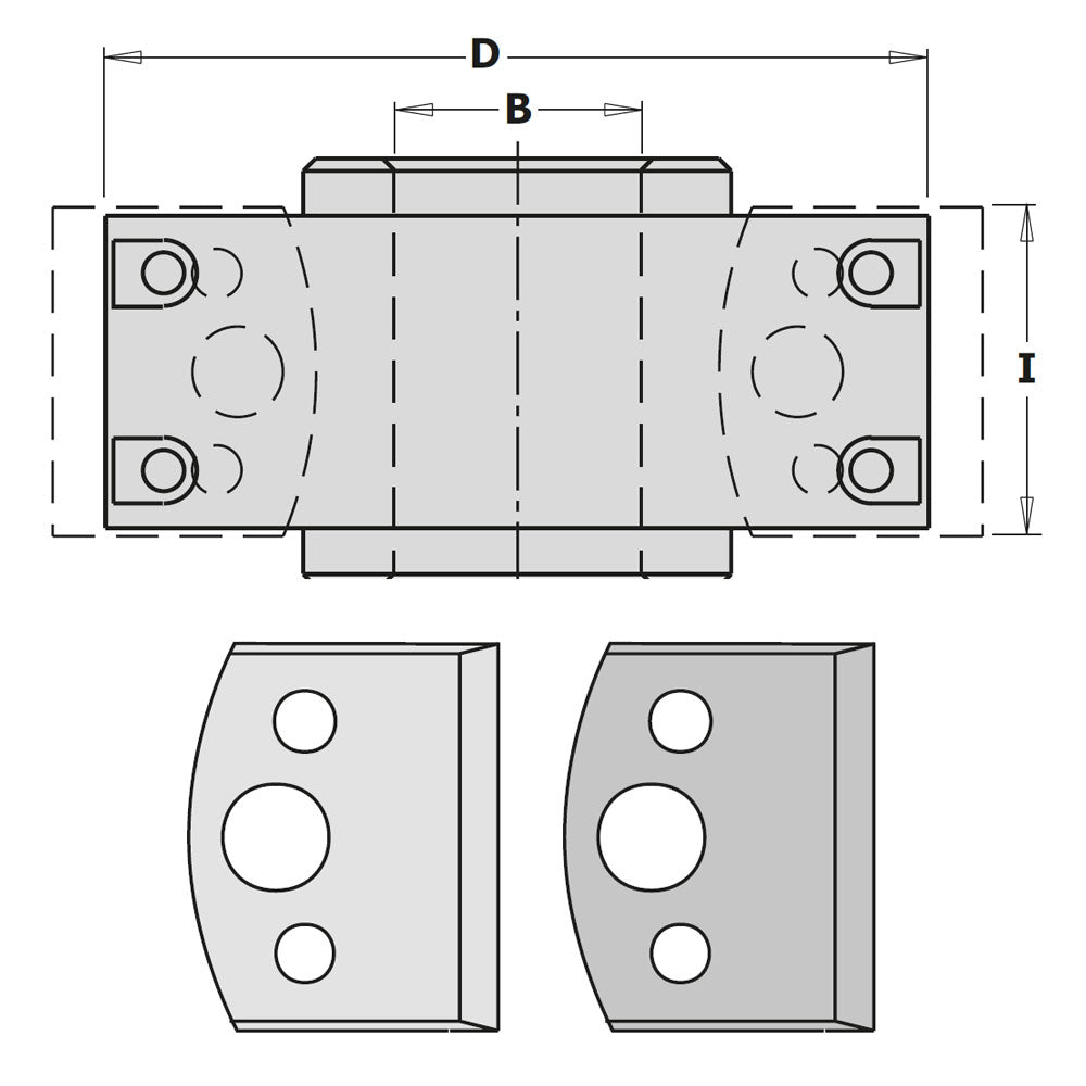 Multiprofil skärhuvud D120x40x50mm (Säkerhetsstål) Z2