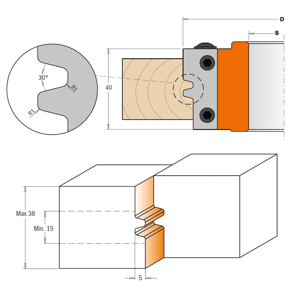 Limfogar huvud D110x40x30 Z2