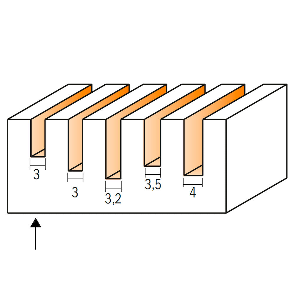 Notfräs  3mm x 8mm / 65mm | 6mm Skaft