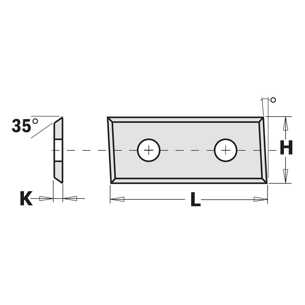 Vänd frässkär  28,3mm x 12mm x 1,5mm samt 3° CMT