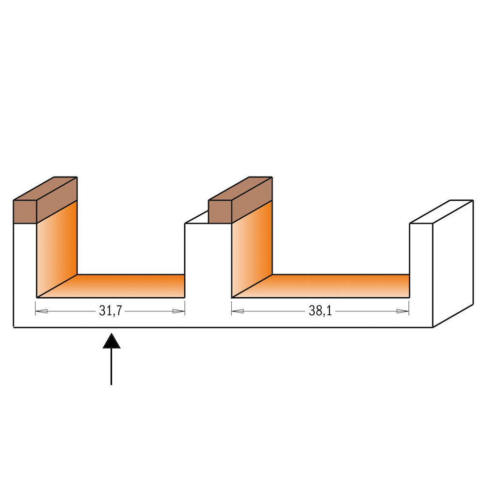 Planfräs 31,7mm x 15,8mm  | 12,7mm skaft