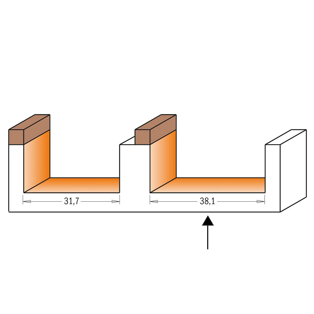 Planfräs 38,1mm x 15,8mm  | 12,7mm skaft