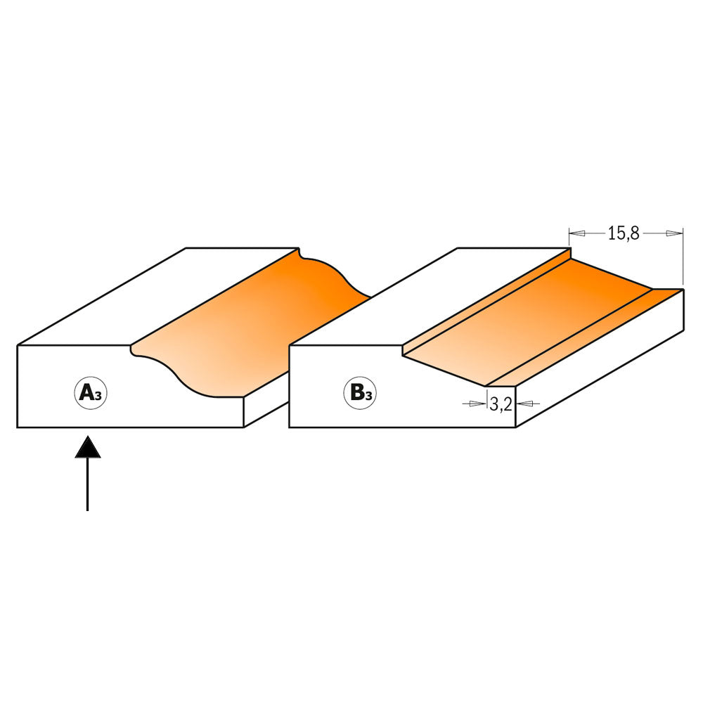 Frisfräs 47,6mm x 10mm | Profil A | 8mm skaft