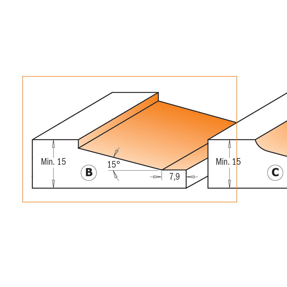 Frisfräs 82,5mm x 15mm | Profil B | 12mm skaft