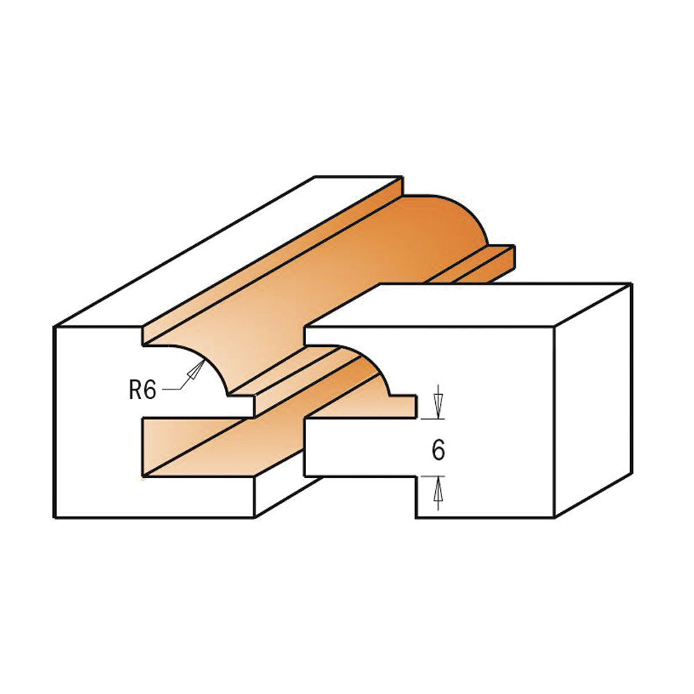 Frässtålssats 2 delar | Frässet diameter 44,4mm Profil C till profil luckor |Skaft 12mm