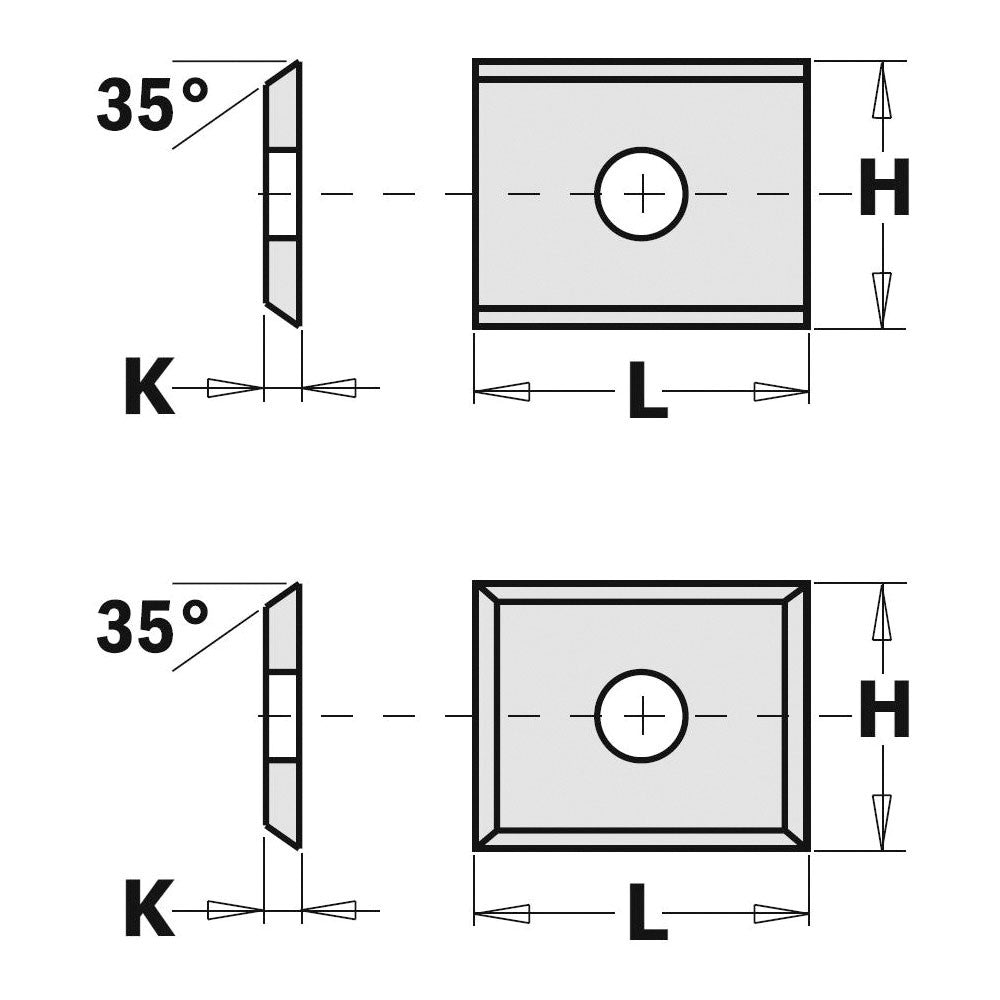 Vänd frässkär 9,6mm x 12mm x 1,5mm